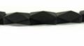 Black horn faceted diamond 8mm x 16mm long drilled through