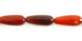 Red horn bead teardrops 15x6 drilled top to bottom