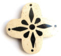 Coconut shell Cross Pendant white with painted design