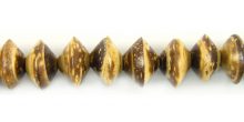 Tiger coconut shell bead saucer 10mm