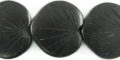Black coconut shell 2-sided leaf design Dyed black