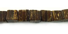 Coconut shell bead Dice 7mm Natural brown