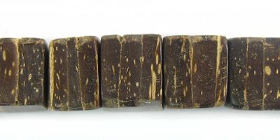 Coconut shell bead cube 10x10x8mm thick natural brown