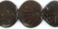 Coconut shell 2-sided leaf carving matural brown