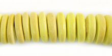 Coconut shell beads wheels 10mm dyed yellow
