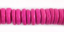 Coconut shell beads wheels 10mm dyed pink