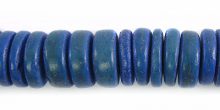 Coconut shell beads wheels 10mm dyed Blue