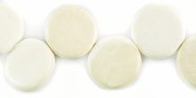 Coconut shell bead coin side drilled bleached white