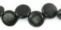 Coconut shell bead coin side drilled 10mm dyed black