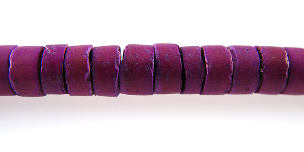 Coconut shell heishi 6-7mm dyed Violet