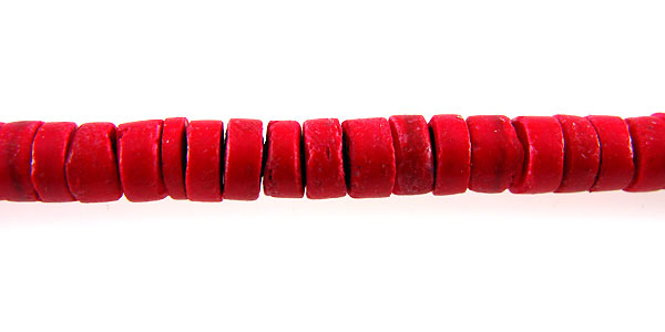 Coconut shell heishi 6-7mm dyed red