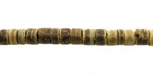 Coconut shell heishi 4-5mm tiger, 24" long