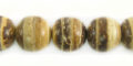 Tiger coconut shell beads round 10mm