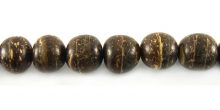 Natural brown coconut shells round 8mm