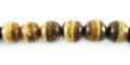 Tiger coconut shell beads round 8mm