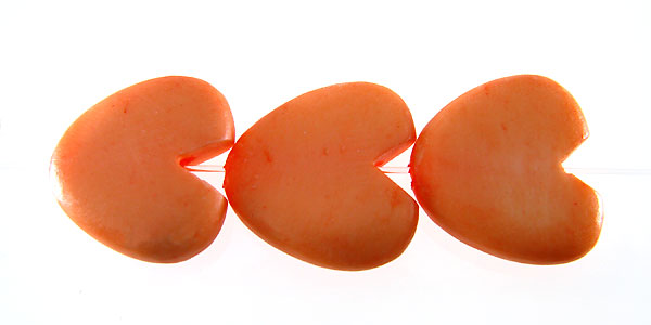 Pastel orange bone heart 15mm