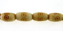 Tea-dyed bone carved oval 11x5mm