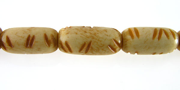 Tea-dyed bone carved oval 17x8mm