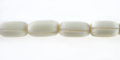 White bone carved oval beads 12x7mm