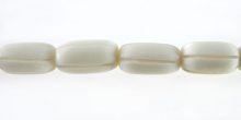 White bone carved oval beads 12x7mm