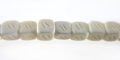 White carved bone cube beads 5mm