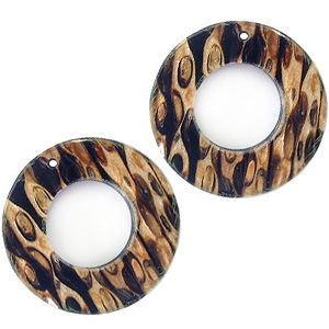 shell earring o ring 25mm w/ corn inlay wholesale