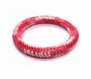 Crochet Wood Bangle made by hand crochet over white wood