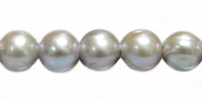 potato pearls w/ lines silver 10-11mm
