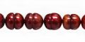 rice pearl with line 9x11mm red