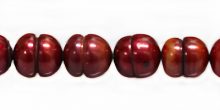 rice pearl with line 9x11mm red