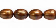 rice pearl with line 10x12mm bronze