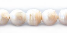 Pearl button baroque white 13-14mm