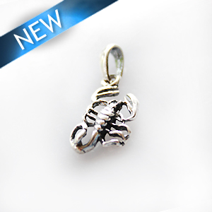 Thai silver charm scorpion pendant 10mm
