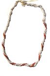 White & red Monggo shell necklace 32" wholesale