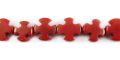 Buri seed cross 10mm dyed red