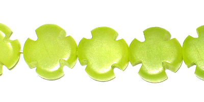 Buri seed cross 10mm dyed lime green