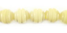 Polished white buri seed carved spiral 12mm