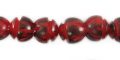 Buri seed with skin dyed red carved 10mm