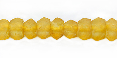 Faceted recycled glass amber 11x8mm