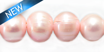 potato pearl pink 12-14mm round large hole wholesale beads