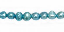 Nugget pearls silver blue 6-8mm
