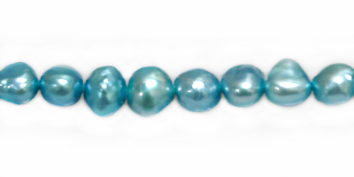 Nugget pearls silver blue 6-8mm