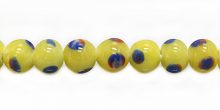 mnaik manik glass 7-8mm yellow round wholesale beads