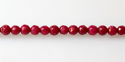 dyed jade ruby round faceted 4mm
