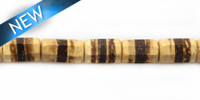 Natural coco faceted tube with insert 9m wholesale beads