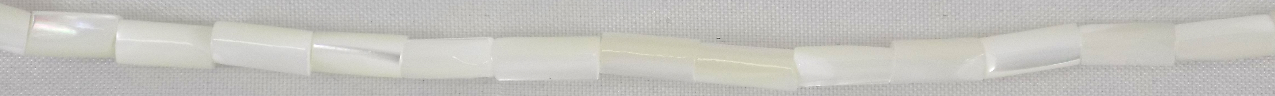 Mother of pearl tube beads white 4mm