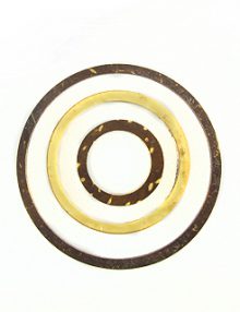 Coconut shell ring set- brown/white 48mm; 35mm
