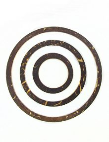 Coconut shell ring set natural brown 48mm; 33mm' 20mm
