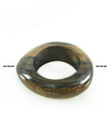 Black ebony wood irregular round 34mm