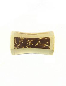 Coconut shell 13x32x13mm inlaid brown-white combination